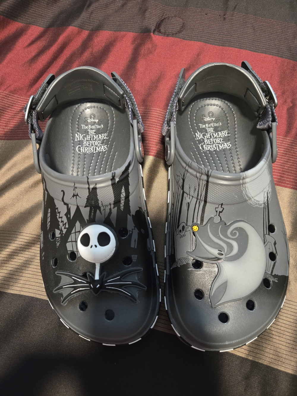 Nightmare Before Christmas Gray Slip-On Clogs